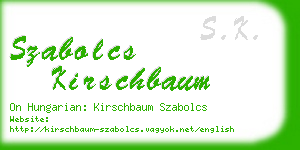 szabolcs kirschbaum business card